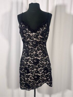 Aster Black Lace Mini Dress
